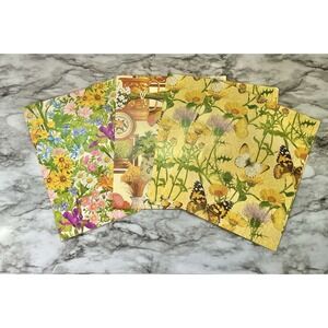 Current Vtg Gift Wrap Set Of 4 24 X 30, Monarch Butterflies, Flowers